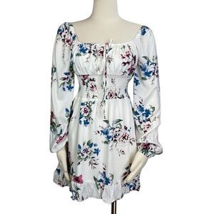 New Urban Outfitters Lumiere White Floral Mini Dress Size L